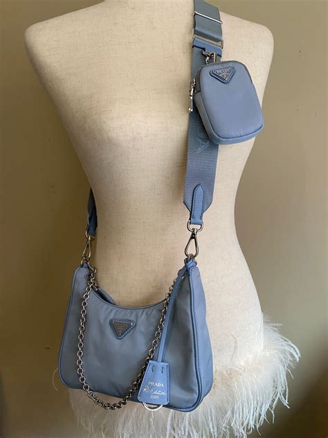 prada re-edition 2005 nylon bag astral blue|Prada re edition shoulder bag.